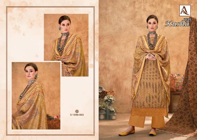 Alok Kusha Fancy Ethnic Wear Pashmina Digital Print With Embroidery Work Dress Collection 